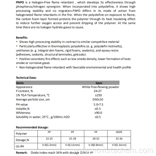 Proflame PNPO Halogen free flame retardant for PP